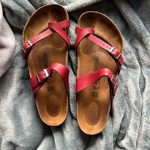 Maroon Two Strap Birkenstock size 40